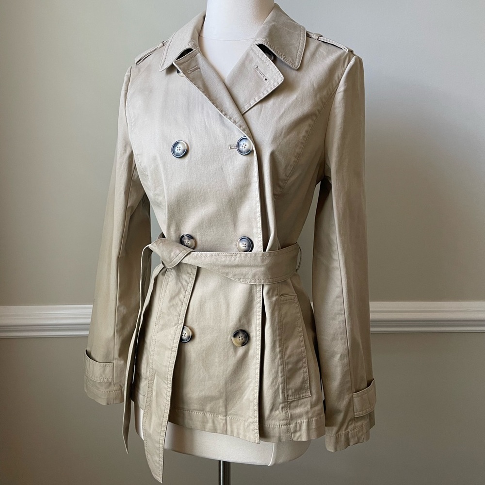 Talbots cropped Double-Breasted Trench Coat